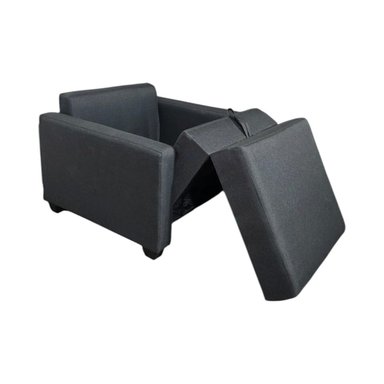 SOFA CAMA MULTIFUNCIONAL DE UN CUERPO LINO GRIS OSCURO - 3