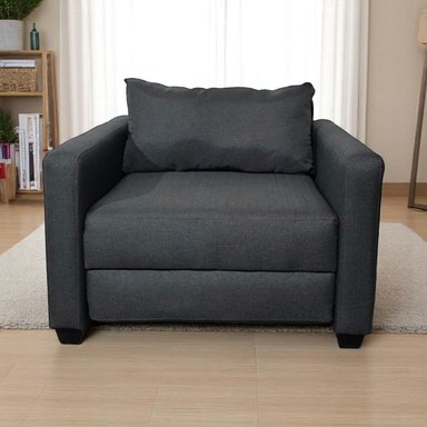 SOFA CAMA MULTIFUNCIONAL DE UN CUERPO LINO GRIS OSCURO - 6