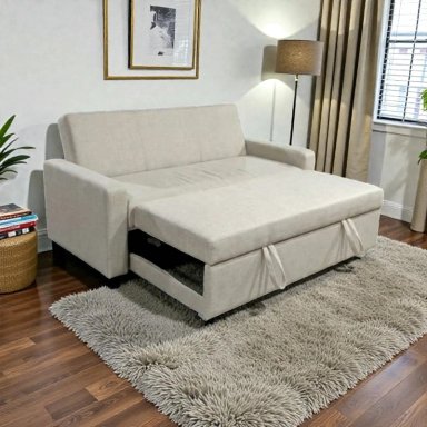 SOFA CAMA MILANO TRES POSICIONES LINO BEIGE - 1