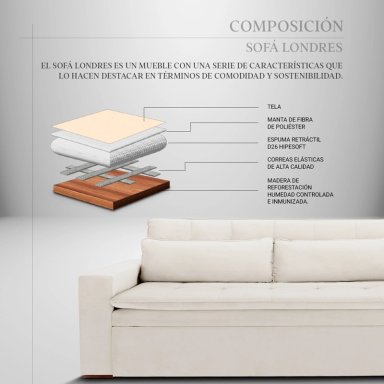 SOFA CAMA LONDRES RECLINABLE EXTENSIBLE 170CM - 10