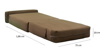 SOFÁ GAEX ESPUMA FELPA CHOCOLATE CAMA - 6