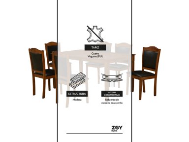 JUEGO DE COMEDOR IBIZA 6 SILLAS - 8