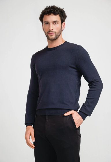 TEJIDO HOMBRE CUELLO REDONDO NAVY - 1
