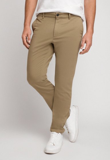 PANTALÓN CASUAL ALGODÓN HOMBRE PERRY ELLIS KHAKI 4FSB9362 LISO CHINO - 1