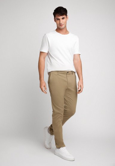 PANTALÓN CASUAL ALGODÓN HOMBRE PERRY ELLIS KHAKI 4FSB9362 LISO CHINO - 4