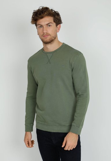 POLERON HOMBRE SLIM FIT WHITNEY ALGODON OLIVA - 1