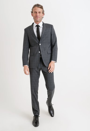 TRAJE FORMAL HOMBRE LANA S140'S FANTASIA SLIM LUXURY GRIS - 1