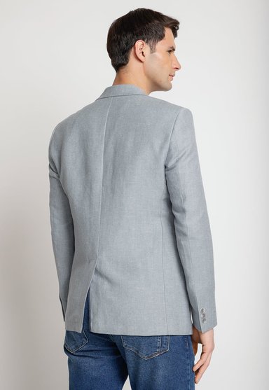 CHAQUETA HOMBRE CASUAL LINO GRIS CLARO - 2