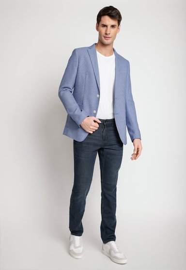 CHAQUETA HOMBRE PERRY ELLIS AZUL CASUAL - 4