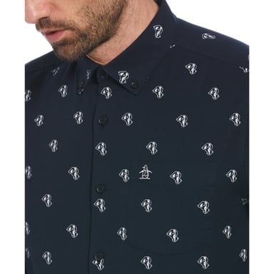 CAMISA ALGODÓN HOMBRE ORIGINAL PENGUIN AZUL MARINO ESTAMPADO NAVY - 2
