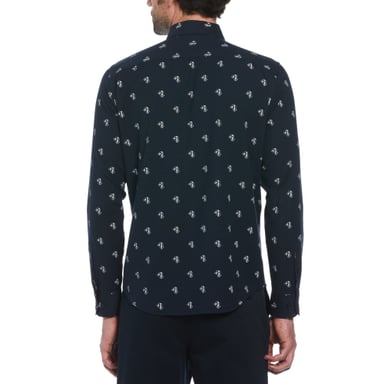 CAMISA ALGODÓN HOMBRE ORIGINAL PENGUIN AZUL MARINO ESTAMPADO NAVY - 3