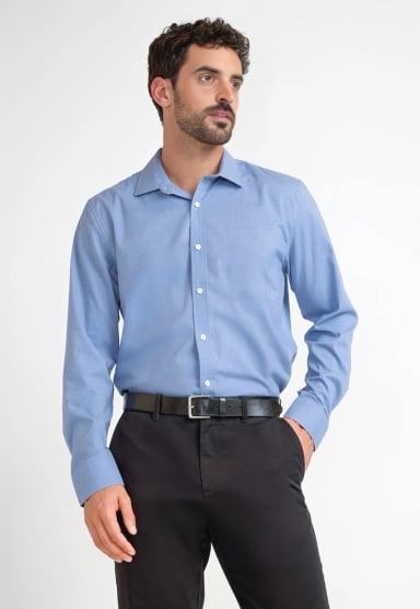CAMISA HOMBRE ORIGINAL PENGUIN CELESTE FORMAL LISO - 4