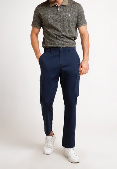 PANTALÓN ALGODÓN HOMBRE ORIGINAL PENGUIN AZUL MARINO LISO NAVY - 4