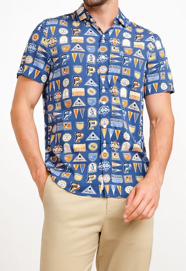 CAMISA HOMBRE ORIGINAL PENGUIN AZUL LENZING TM ECOVERO ESTAMPADO - 1