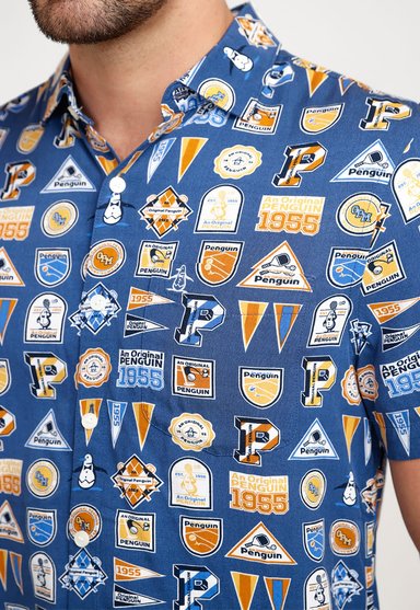 CAMISA HOMBRE ORIGINAL PENGUIN AZUL LENZING TM ECOVERO ESTAMPADO - 4