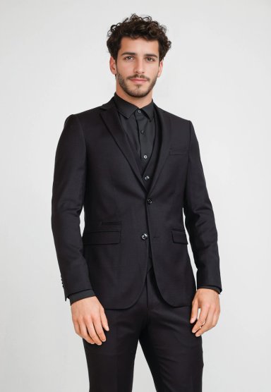 CHAQUETA FORMAL HOMBRE SUIT SEPARATE WASHABLE VERY SLIM NEGRO - 1