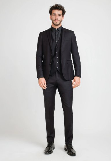 CHAQUETA FORMAL HOMBRE SUIT SEPARATE WASHABLE VERY SLIM NEGRO - 4