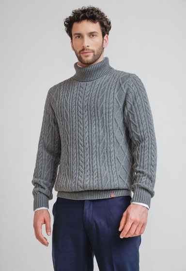 SWEATER HOMBRE CUELLO ALTO POLARIS BEIGE - 1