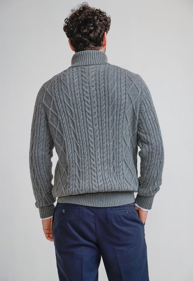 SWEATER HOMBRE CUELLO ALTO POLARIS BEIGE - 2