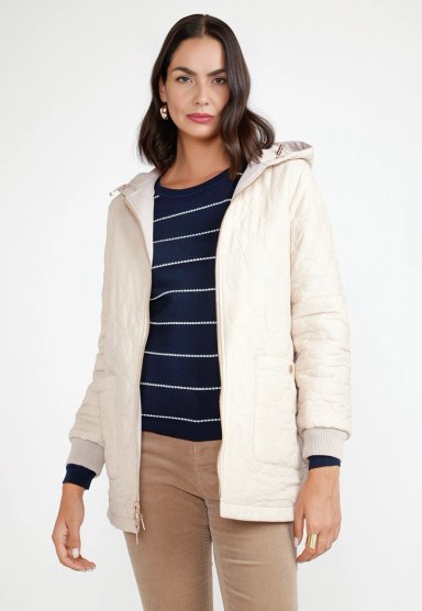PARKA REVERSIBLE MUJER BEIGE - 1