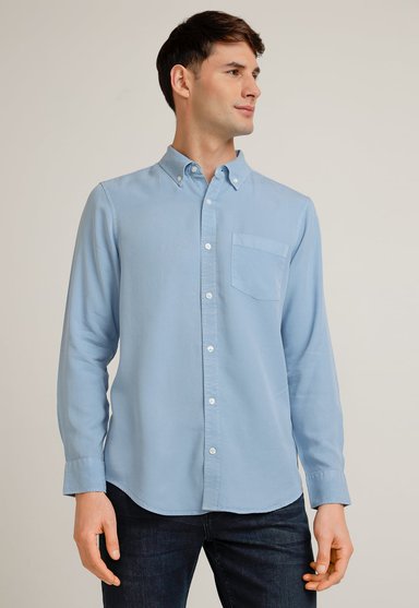 CAMISA HOMBRE MANGA LARGA LYOCELL CELESTE - 1