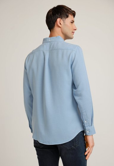 CAMISA HOMBRE MANGA LARGA LYOCELL CELESTE - 2