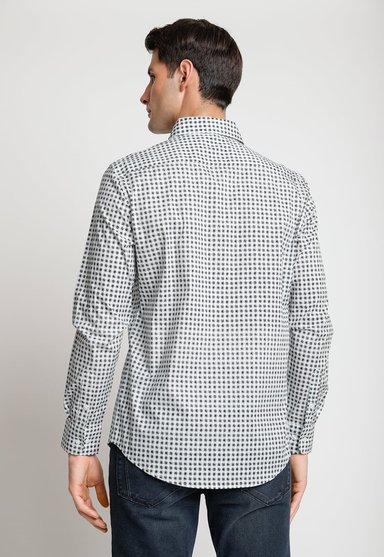 CAMISA HOMBRE STRETCH ESTAMPADA BLANCO - 2