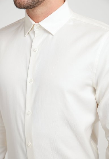 CAMISA HOMBRE DOBBY BEIGE - 3
