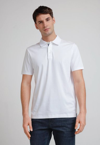 POLERA HOMBRE POLO MANGA CORTA BLANCA - 1