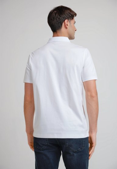 POLERA HOMBRE POLO MANGA CORTA BLANCA - 2