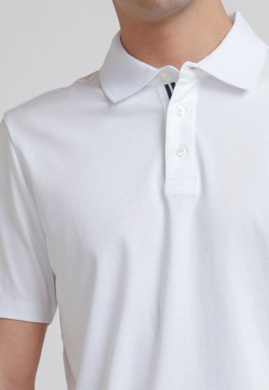 POLERA HOMBRE POLO MANGA CORTA BLANCA - 3