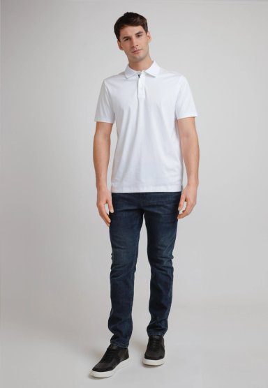POLERA HOMBRE POLO MANGA CORTA BLANCA - 4