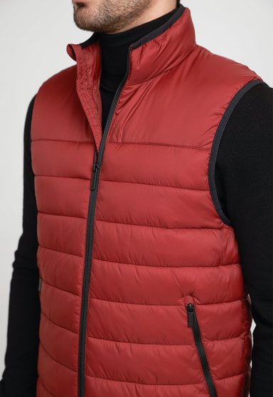 PARKA HOMBRE SIN MANGAS ACOLCHADA ROJO - 3