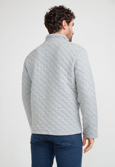 POLERON HOMBRE CUELLO ALTO GRIS MELANGE - 2