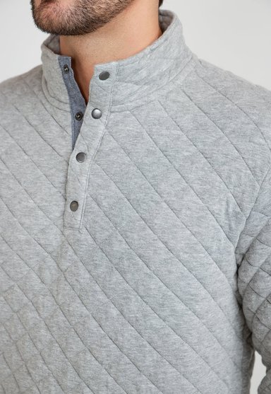 POLERON HOMBRE CUELLO ALTO GRIS MELANGE - 3