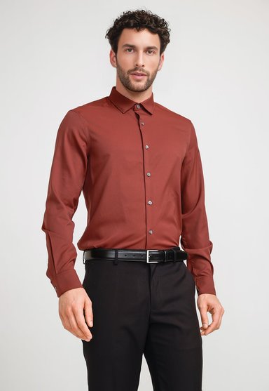 CAMISA HOMBRE TOTAL STRETCH LADRILLO - 1