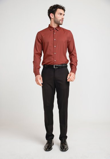 CAMISA HOMBRE TOTAL STRETCH LADRILLO - 4