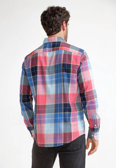 CAMISA HOMBRE A CUADROS AZUL - 2