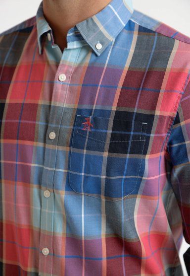 CAMISA HOMBRE A CUADROS AZUL - 3