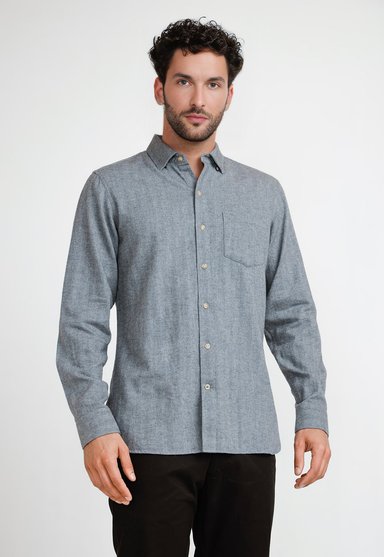 CAMISA FRANELA HOMBRE BERNABEU GRIS - 1