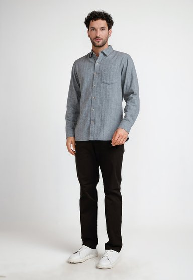 CAMISA FRANELA HOMBRE BERNABEU GRIS - 4