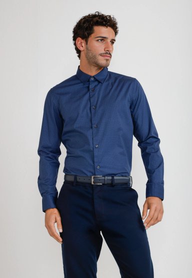 CAMISA HOMBRE STRETCH ESTAMPADA AZUL THE CASUAL PRINT SHIRT SLIM ST - 1