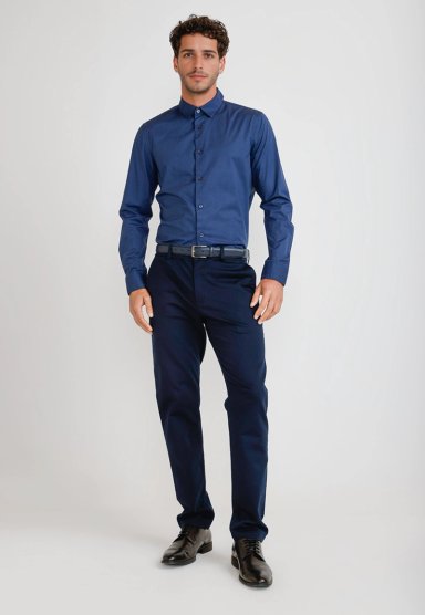 CAMISA HOMBRE STRETCH ESTAMPADA AZUL THE CASUAL PRINT SHIRT SLIM ST - 4