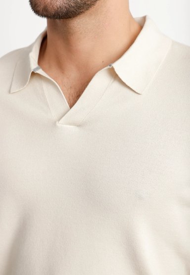 SWEATER HOMBRE CUELLO POLO BEIGE - 3