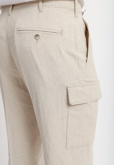 PANTALON HOMBRE LINO CARGO NATURAL - 3
