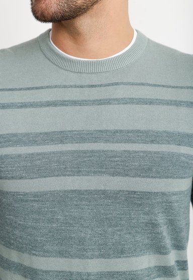 SWEATER HOMBRE CUELLO REDONDO VERDE AGUA - 3