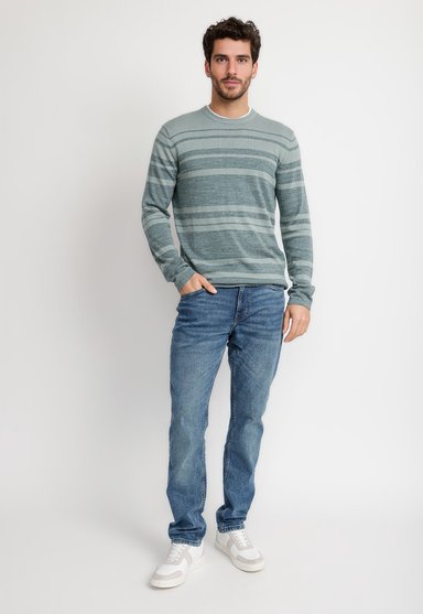 SWEATER HOMBRE CUELLO REDONDO VERDE AGUA - 4