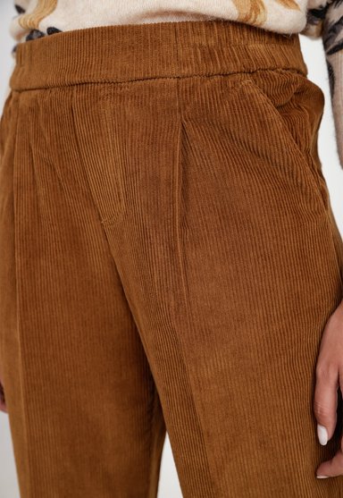 PANTALON COTELE  MUJER ALGODON CAMEL - 3