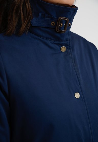 PARKA LARGA MUJER ALGODON Y POLIE STER AZUL - 3