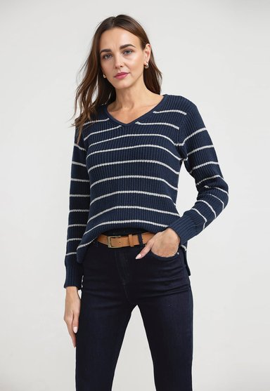 SWEATER MUJER GRANATE ALGODON MARINO - 1